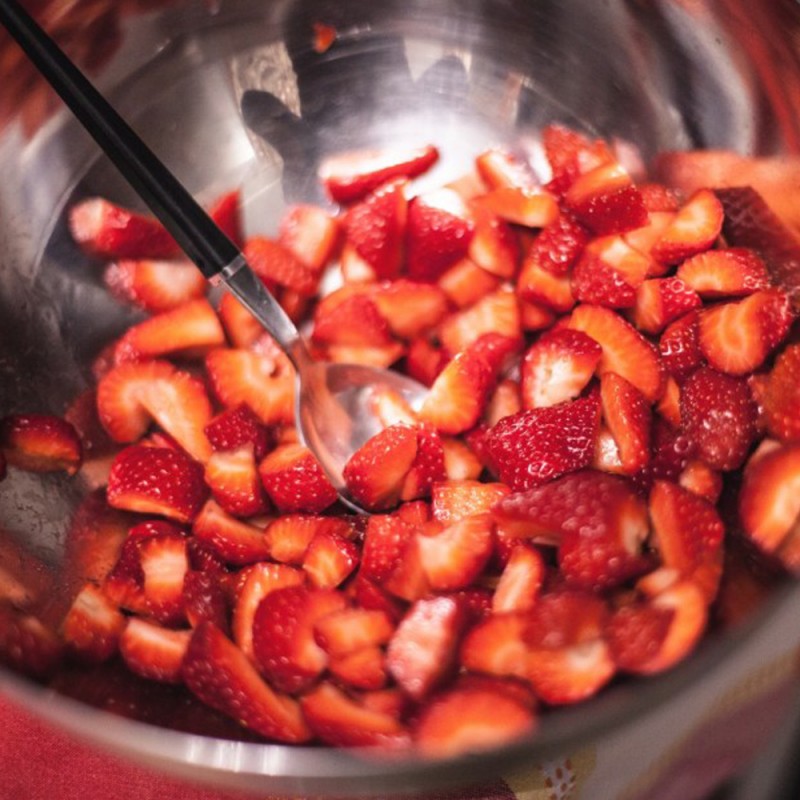 Yoghurt met aardbeien